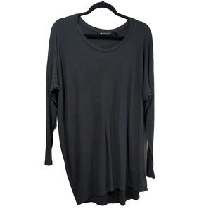 Athleta Womens Threadlight Asym Relaxed Long Sleeve Tee Size L Black Athleisure